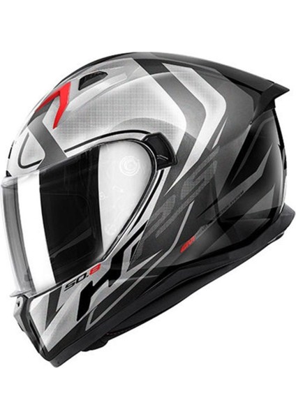 Gıvı 50 8 Racer Mat Siyah-Tıtanıum-Gri Kask