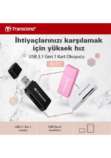 TS-RDF5R Sd/microsd USB 3.1 Kart Okuyucu Pembe