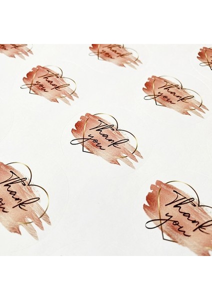 Kuşe Sticker -Thank You- 4 x 4 cm 50 Adet