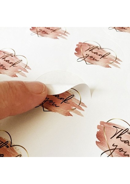 Kuşe Sticker -Thank You- 4 x 4 cm 50 Adet