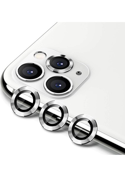 Iphone 12 Pro Max Uyumlu Alüminyum Alaşım 3D Kamera Lens Koruyucu Gümüş [3'lü Set] modelleri