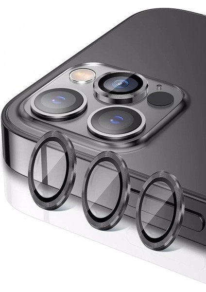 Iphone 12 Pro Max Uyumlu Alüminyum Alaşım 3D Kamera Lens Koruyucu Kaya Gri [3'lü Set] modelleri