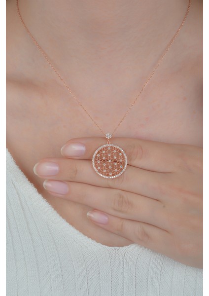 925 Ayar Rose Yaşam Çiçeği Kadın Gümüş Kolye fiyatları