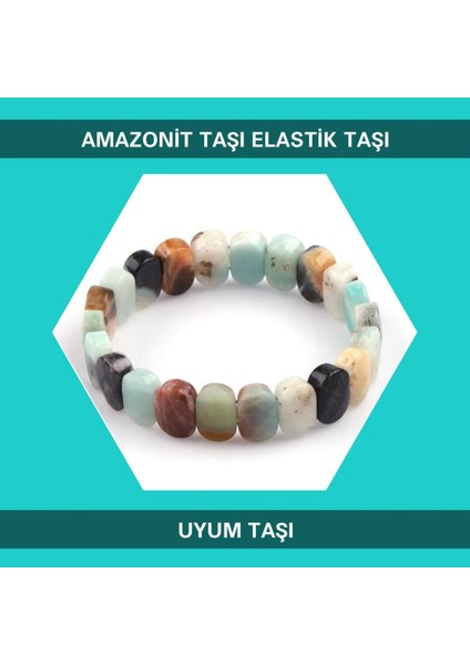 Uyum Taşı Amazonit Doğal Taşı Elastik Bileklik DB145