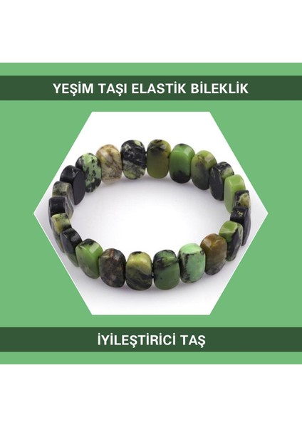 Taş Yeşim Doğal Taşı Elastik Bileklik DB161