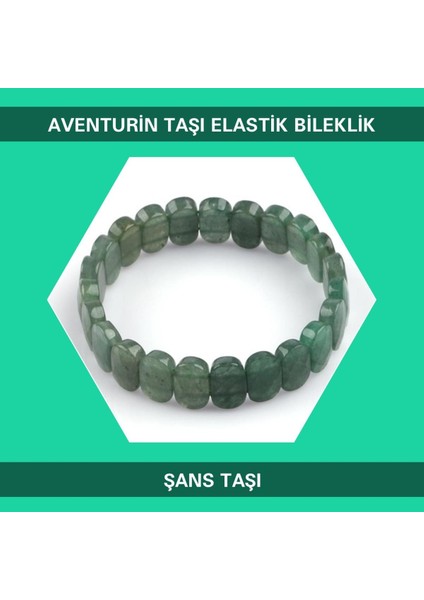 Şans Taşı Aventurin Doğal Taşı Elastik Bileklik DB164