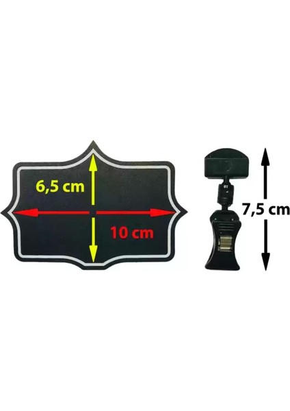 Mini Mandallı Yaz / Sil Siyah Yıldız Şekilli Tutar Etiketi 10'lu Paket fırsatları