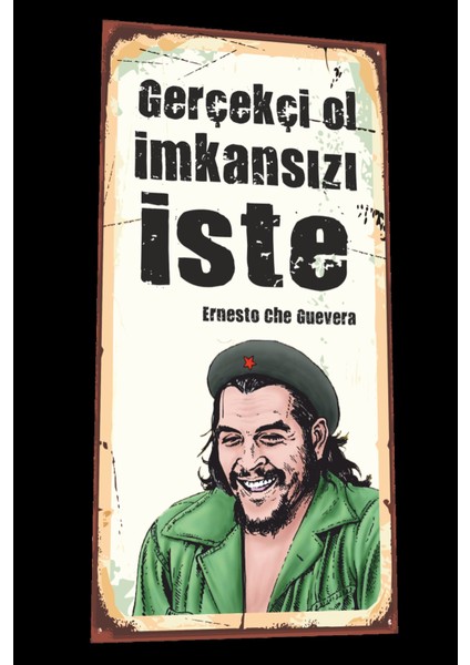 Ernesto Che Guevara Mini Retro Ahşap Poster