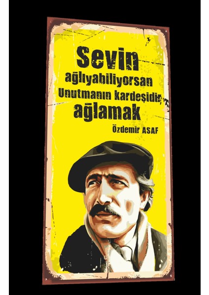 Özdemir Asaf Mini Retro Ahşap Poster