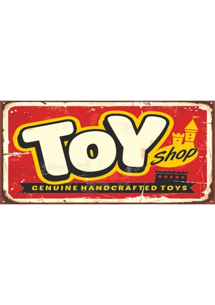 Toy Shop Oyuncakçı (10 cm x 20 Cm) Mini Retro Ahşap Poster