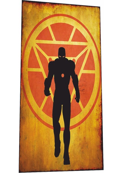 Ironman Marvel Süper Kahraman Mini Retro Ahşap Poster