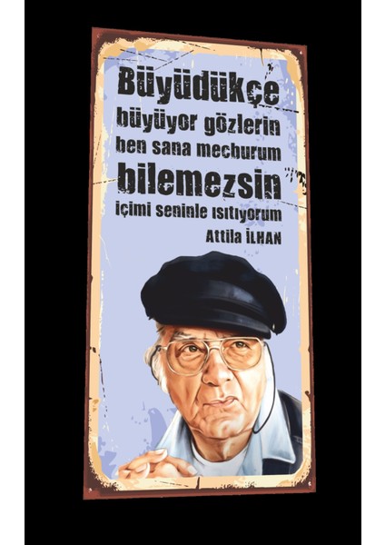 Attila Ilhan Mini Retro Ahşap Poster