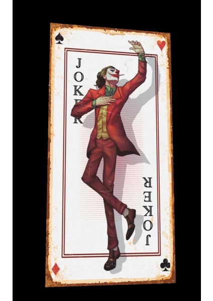The Joker Oyun Kağıdı Mini Retro Ahşap Poster
