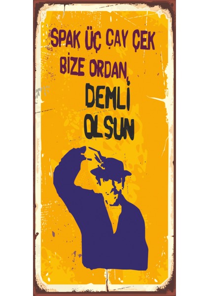Sadri Alışık Yeşilçam (10 cm x 20 Cm) Mini Retro Ahşap Poster