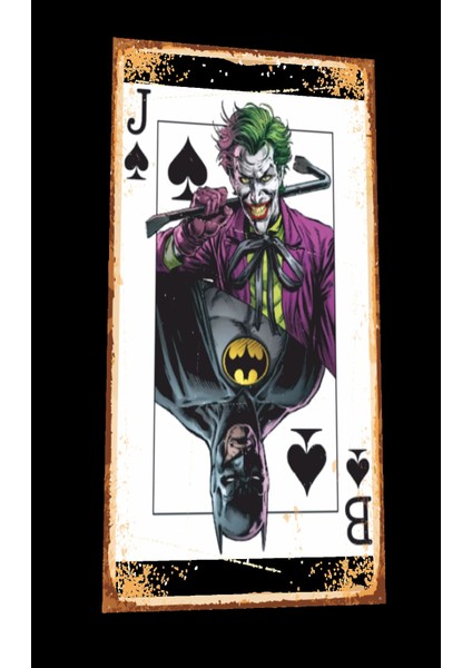 Joker Batmana Karşı Mini Retro Ahşap Poster