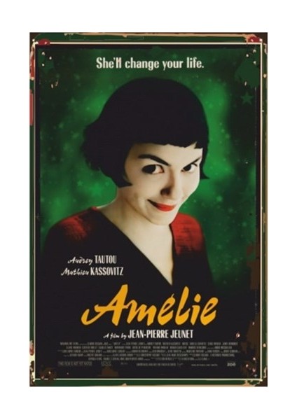 Amelie Sinema Retro Vintage Ahşap Poster