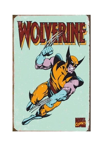Wolverine Marvel Retro Vintage Ahşap Poster