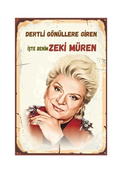 Işte Benim Zeki Müren Retro Vintage Ahşap Poster