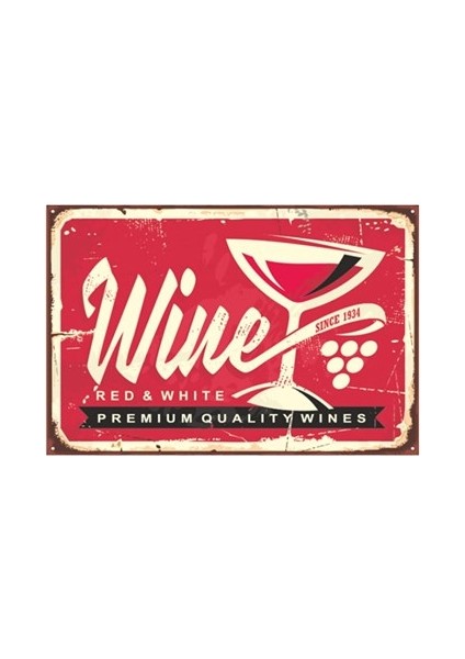 Kırmızı Şarap Retro Vintage Ahşap Poster