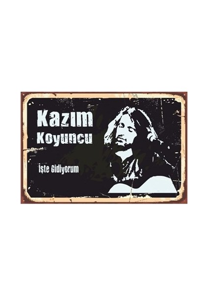 Kazım Koyuncu Retro Vintage Ahşap Poster