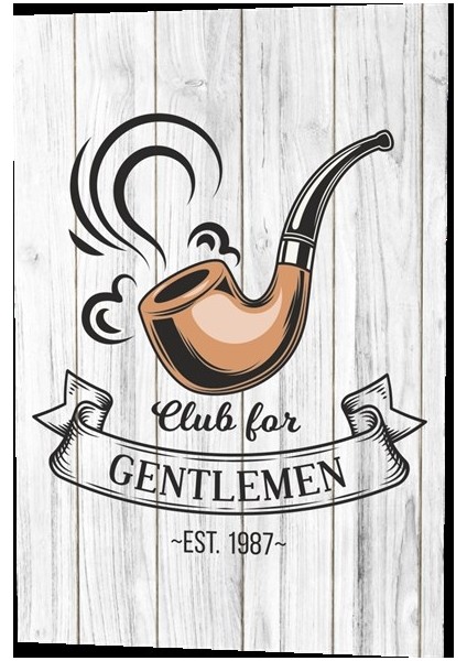 Pipo Centilmen Beyler Kulübü Ahşap Desenli Retro Vintage Ahşap Poster fiyatları