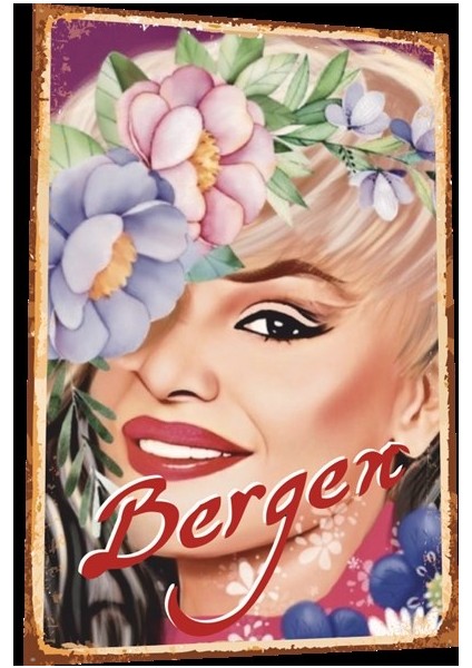 Bergen Acılların Kadını- 2 Popart Arabeskin Kraliçeleri Serisi Retro Vintage Ahşap Poster