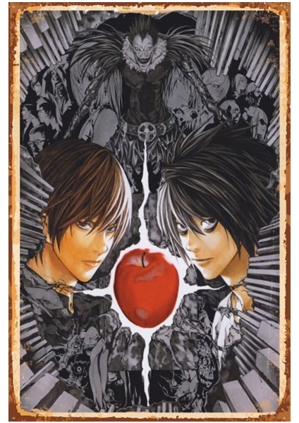 Death Note Anime Retro Ahşap Poster 740 fiyatları