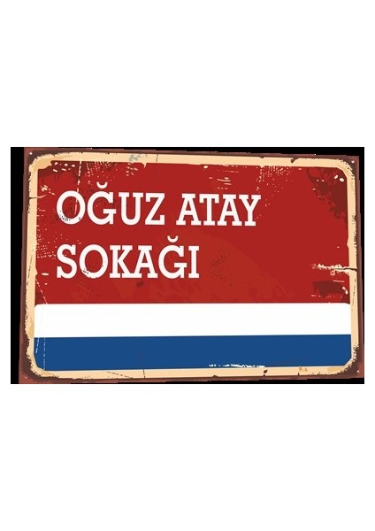 Oğuz Atay Sokağı Tabela Tarz Retro Ahşap Poster 809