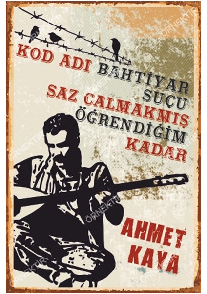 Ahmet Kaya Kod Adı Bahtiyar Retro Ahşap Poster