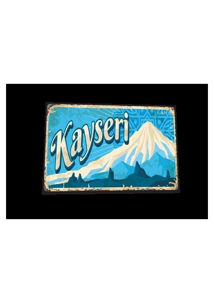 Kayseri Şehir Posterleri Retro Ahşap Poster