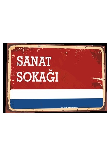 Sanat Sokağı Tabela Tarz Retro Ahşap Poster 808 fiyatları