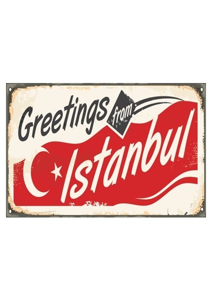 Istanbuldan Selamlar Retro Ahşap Poster
