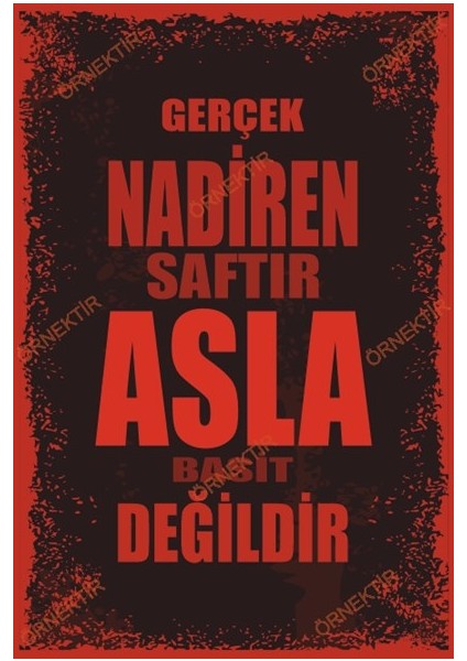 Gerçek Nadiren Saftır Asla Basit Değildir Duvar Yazıları Retro Ahşap Poster