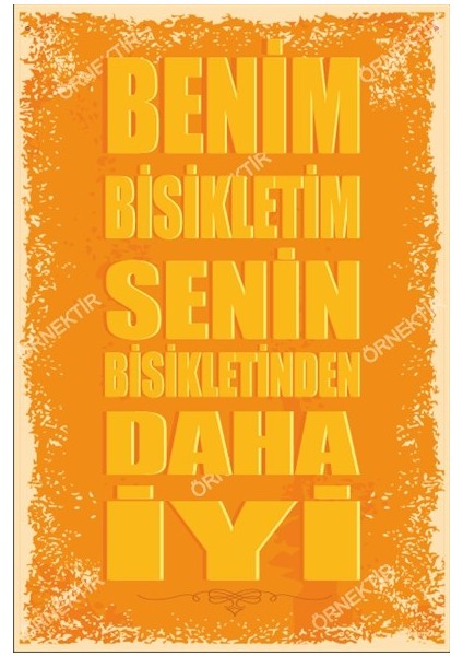 Benim Bisikletim Senin Bisikletinden Daha Iyi Duvar Yazıları Retro Ahşap Poster