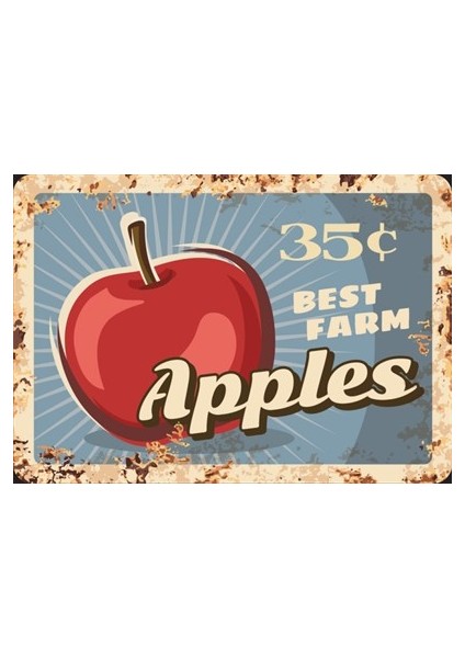 Elma Mutfak Posterleri- 15 Retro Ahşap Poster fiyatları