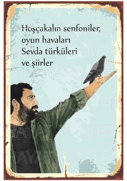 Ahmet Kaya Retro Vintage Ahşap Poster