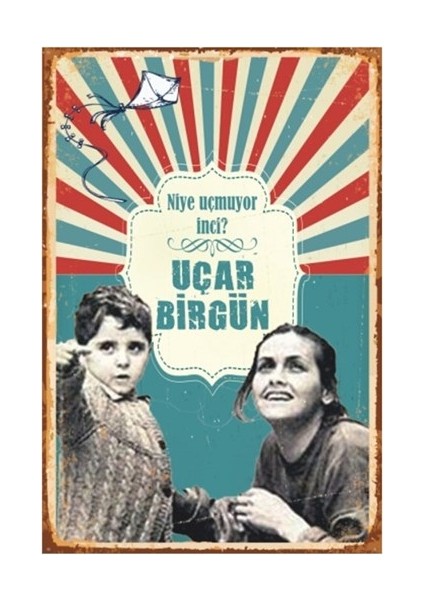 Uçurtmayı Vurmasınlar Yeşilçam Retro Vintage Ahşap Poster