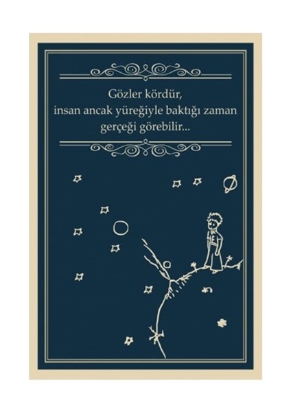 Küçük Prens Gözler Kördür Retro Vintage Ahşap Poster