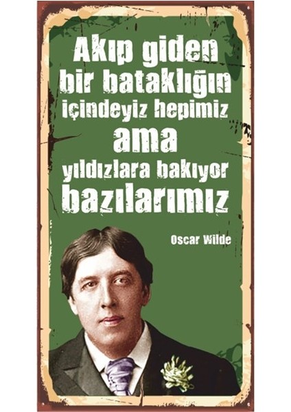 Oscar Wilde Ahşap Edebiyat Posteri