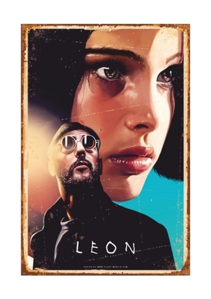Leon Sinema Retro Vintage Ahşap Poster