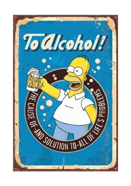 The Simpsons Bira Retro Vintage Ahşap Poster