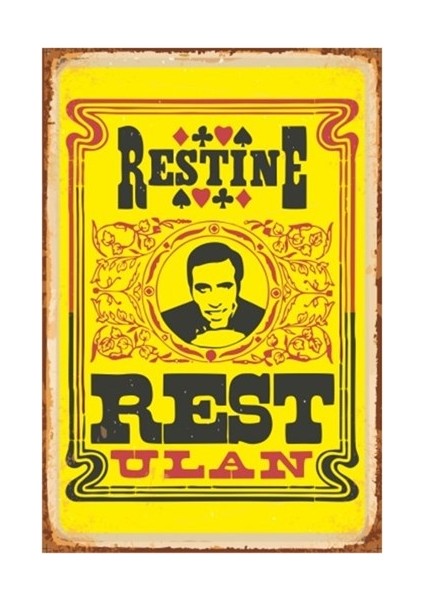 Restine Rest Ulan Kemal Sunal Yeşilçam Retro Vintage Ahşap Poster