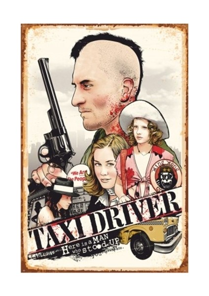 Taxi Driver Cinema Retro Vintage Ahşap Poster
