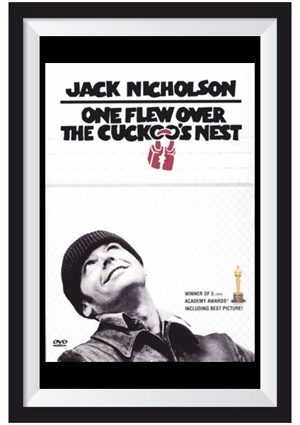 Guguk Kuşu Sinema Film Çerçeve Görünümlü Retro Ahşap Poster