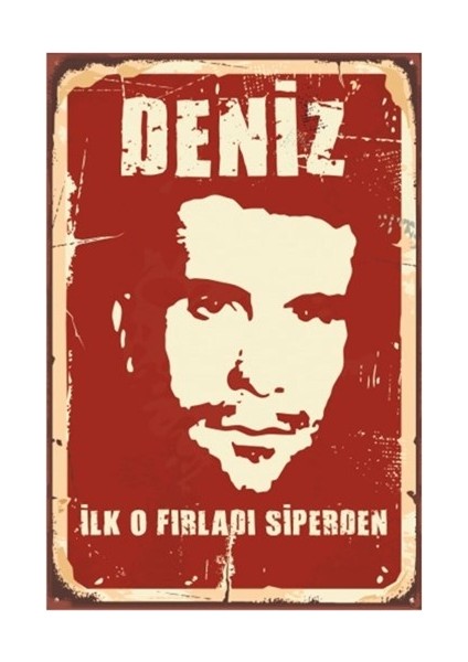 Deniz Gezmiş Retro Vintage Ahşap Poster