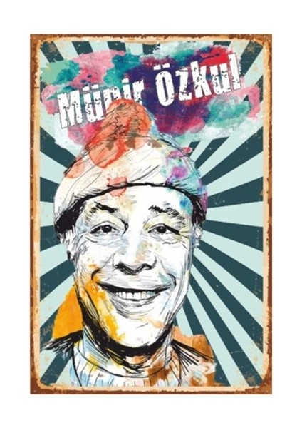 Münir Özkul Yeşilçam Retro Vintage Ahşap Poster