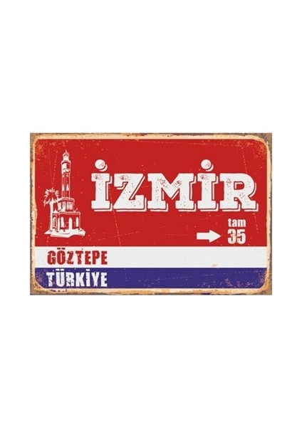 Göztepe Izmir Retro Vintage Ahşap Poster