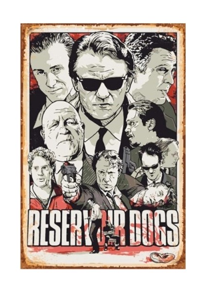 Reservuar Köpekleri Sinema Retro Vintage Ahşap Poster