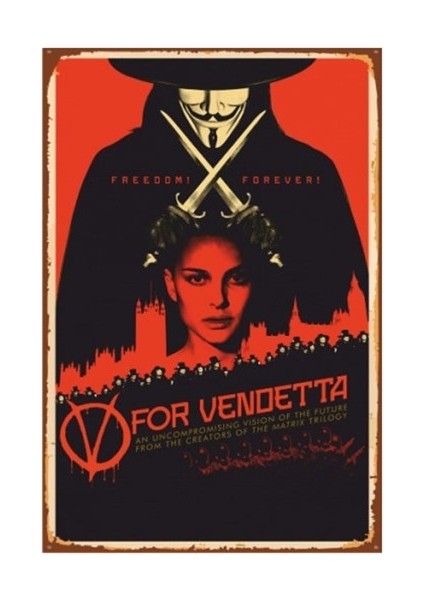 Hayat Poster For Vendetta Sinema Retro Vintage Ahşap Poster