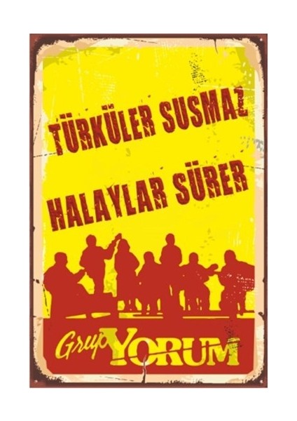Grup Yorum Retro Vintage Ahşap Poster